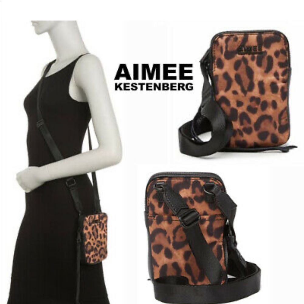 🆕 Aimee Kestenberg Leather Nylon Crossbody Bag- Jungle Leopard